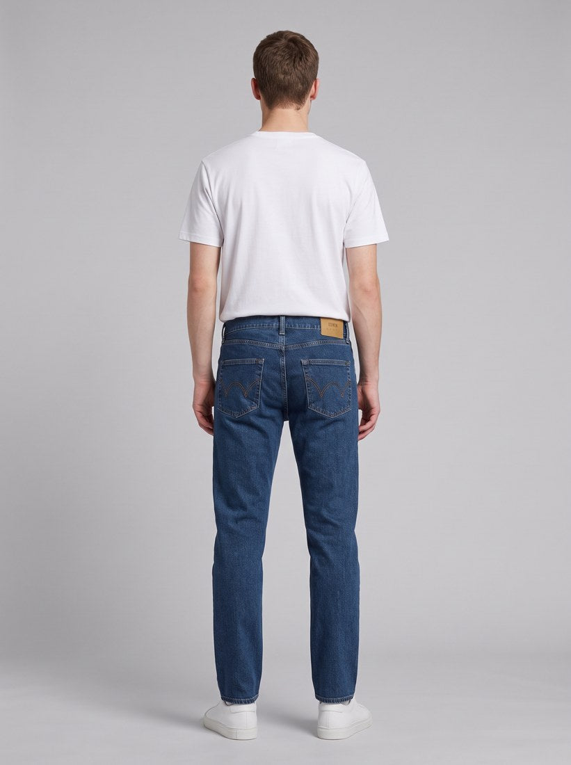 Slim Tapered Jeans - Blue - easy wash - back