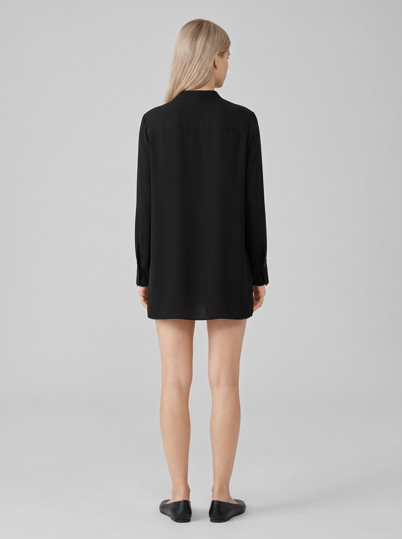 264022 Tunica a maniche lunghe con collo rialzato - 11-Nero - back