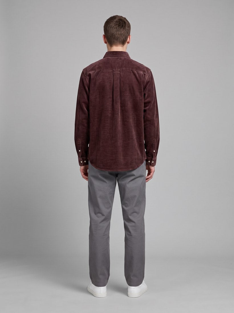 L/S Madison Cord Shirt - Amarone - back