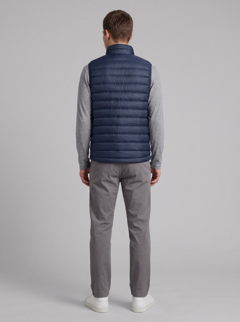 M's Down Sweater Vest - NENA - New Navy - back