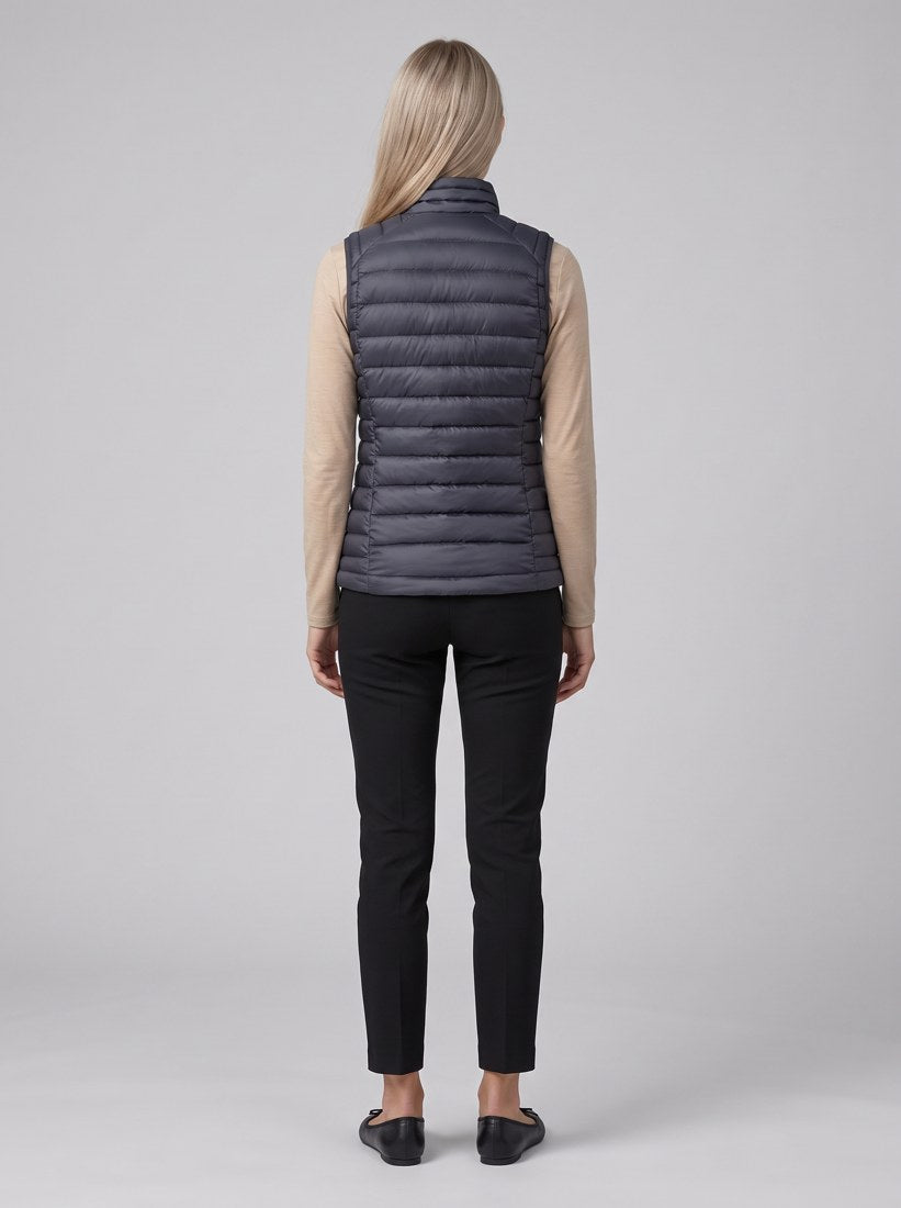 W's Down Sweater Vest - SMBD - Smolder Blue - back