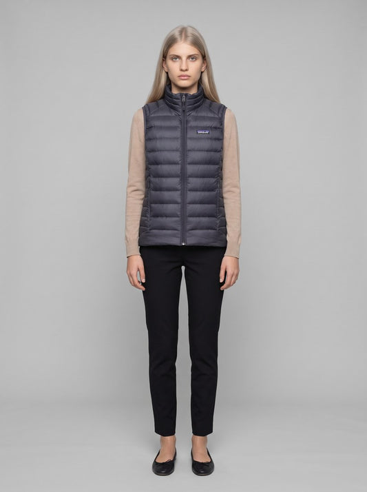W's Down Sweater Vest - SMBD - Smolder Blue - front