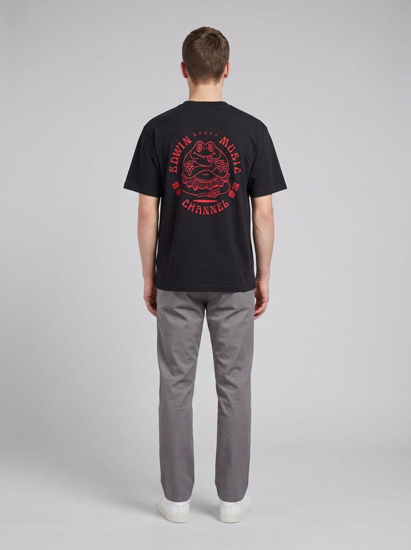 Edwin Music Channel T-Shirt - Black / Red - back