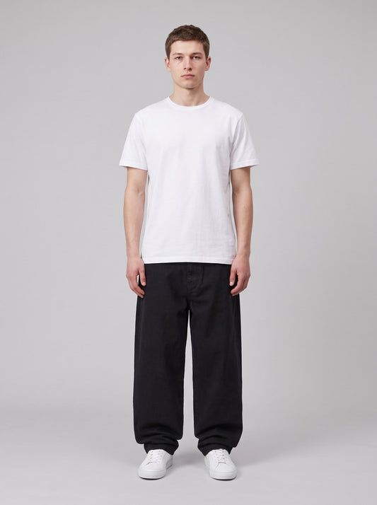 Brady Pant - Black, Stone washed - front
