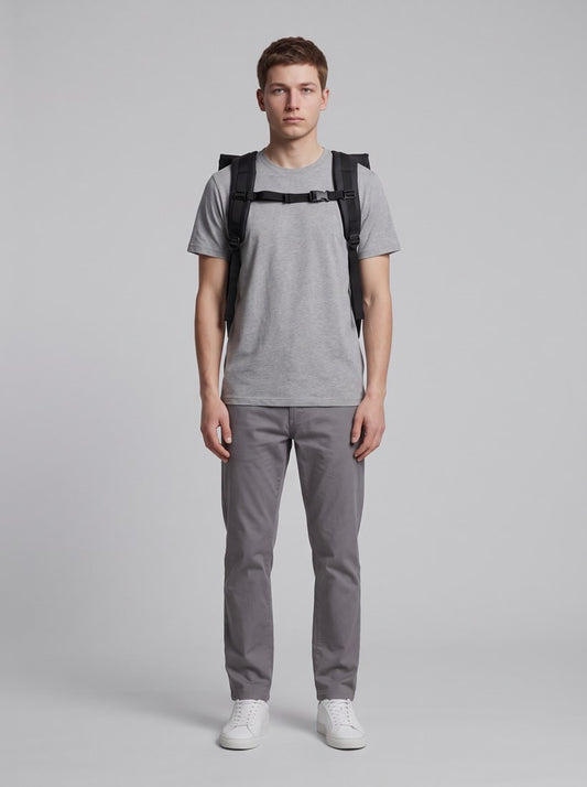 Rolltop Rucksack Large - Black - front