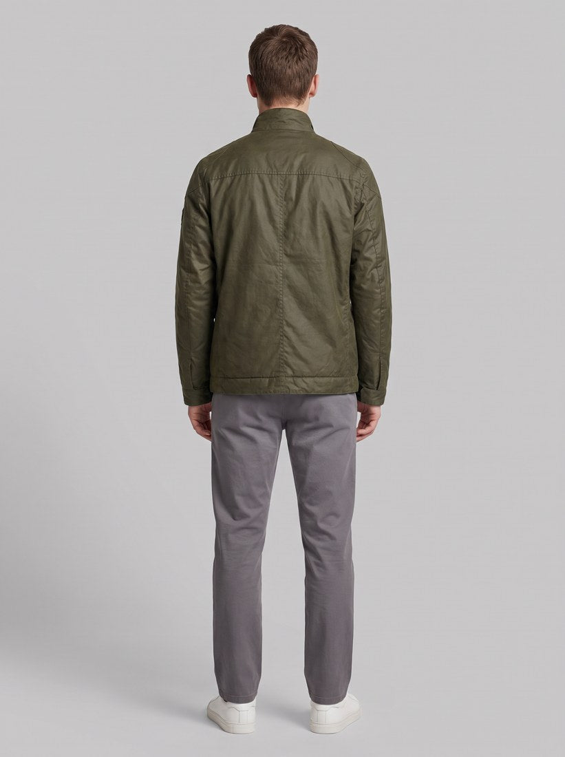 Giacca cerata invernale Merton - Olive Night - back