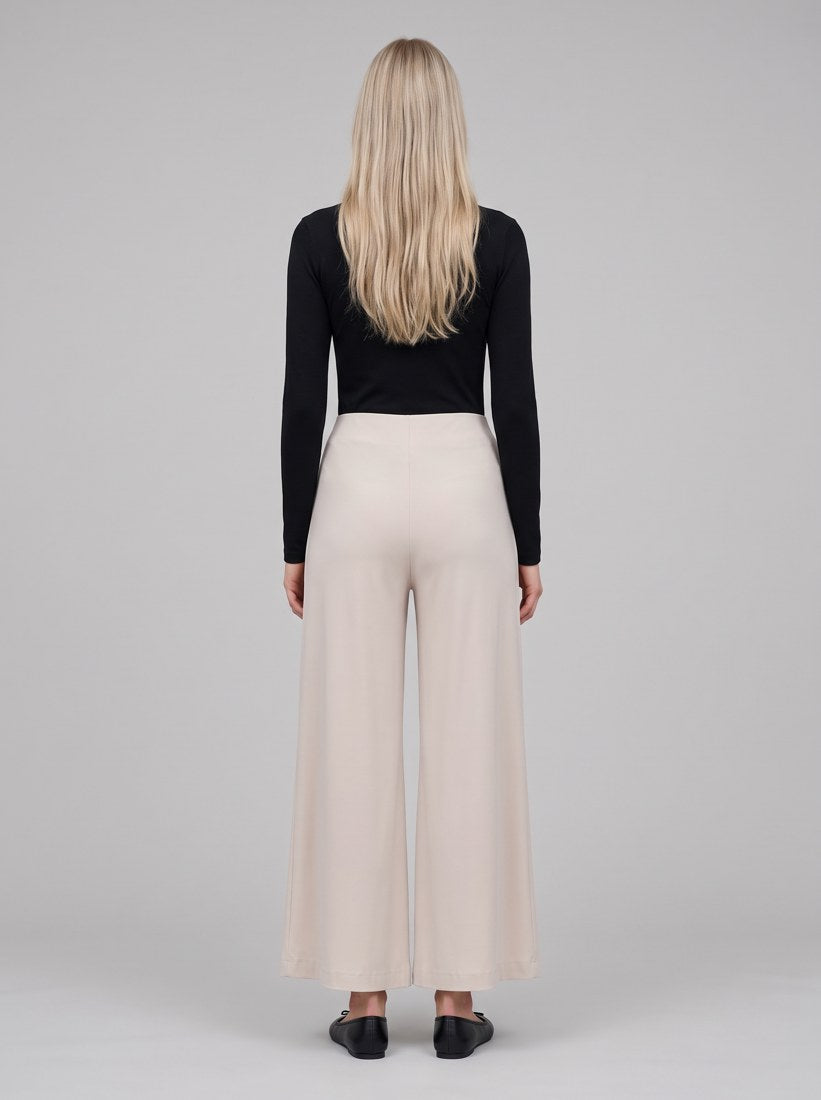 262254 Pantaloni pull-on a gamba larga in maglia effetto seta - 3854-Pietra di luna - back