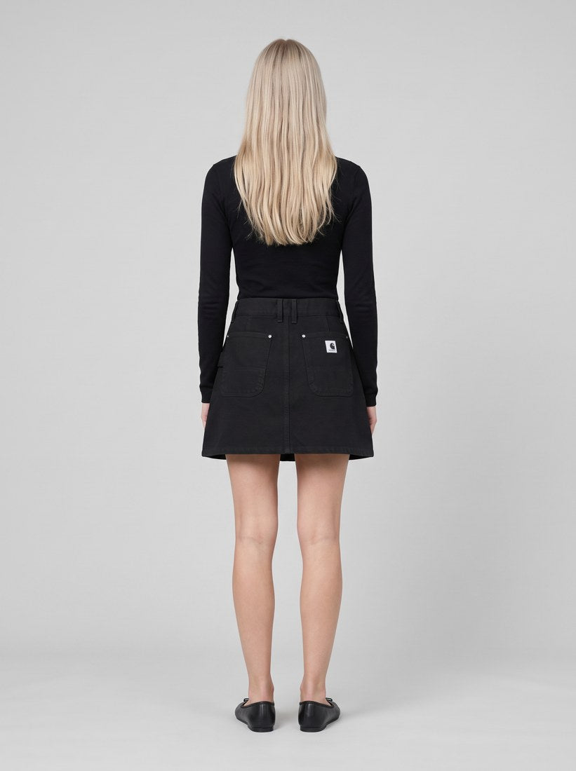 Women’s Billie Single Knee Skirt - Black, Stone washed - back