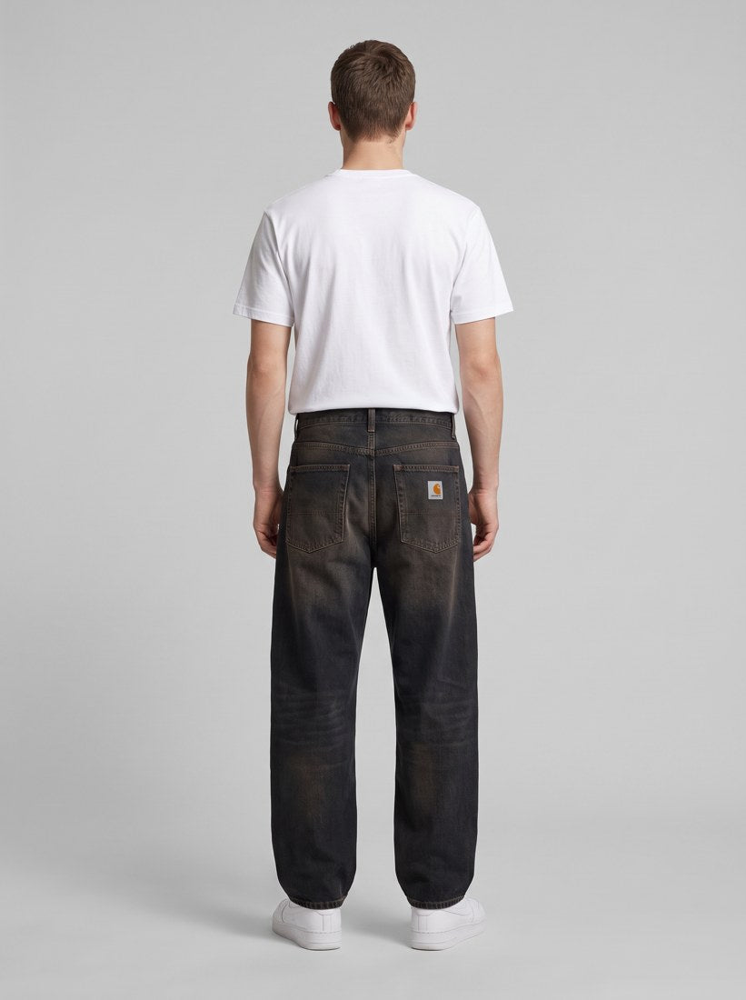 Brandon Pant - Black, Tobacco used wash - back