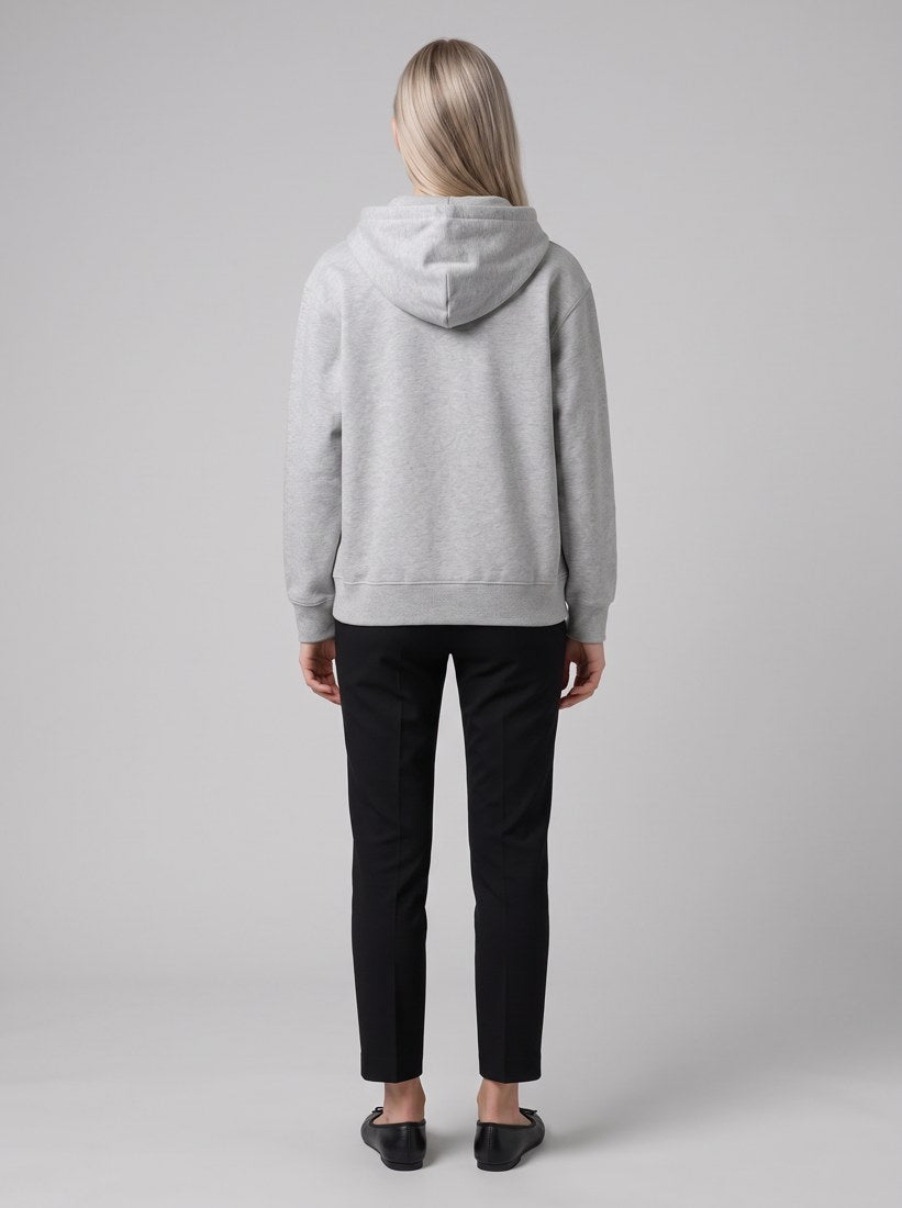 Women’s HD Small Heart Patch Jkt - Grey Heather / Black - back