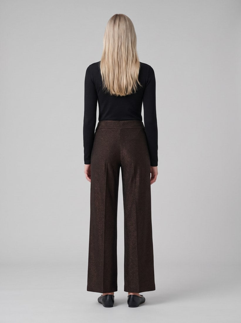 263726 Signature | Pantaloni pull-on a gamba larga in maglia scintillante - Pantaloni - Joseph Ribkoff - 92-Bronzo - back