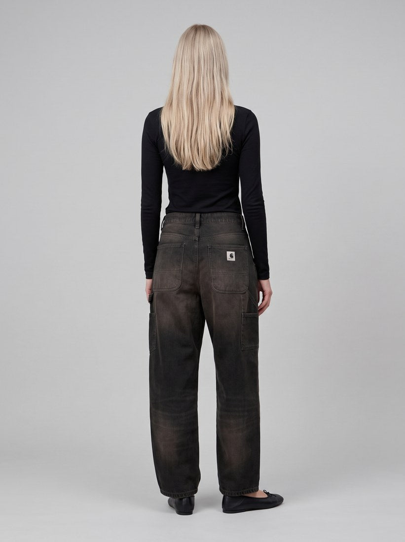Women's Brandon Single Knee Pant - Black, Tobacco used wash - back
