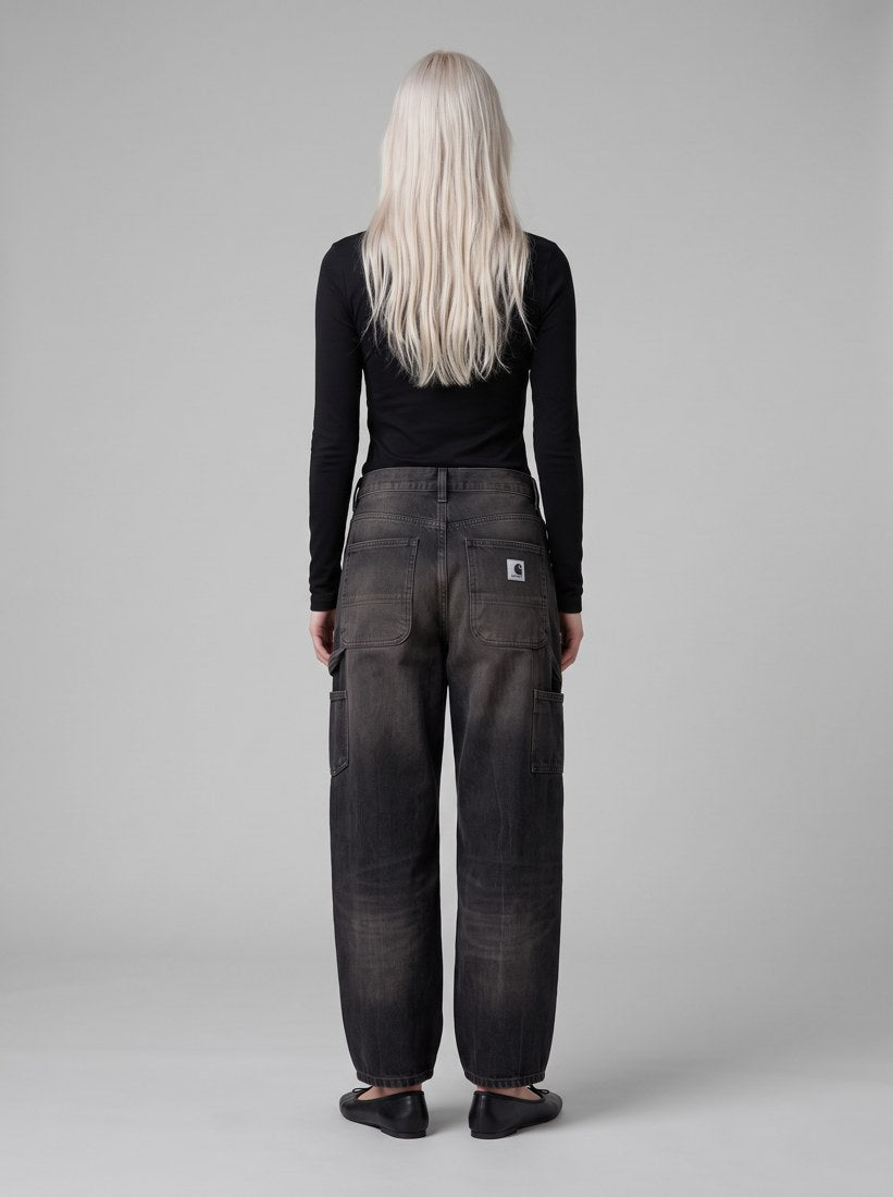 Women's Brandon Double Knee Pant - Black, Tobacco used wash - back