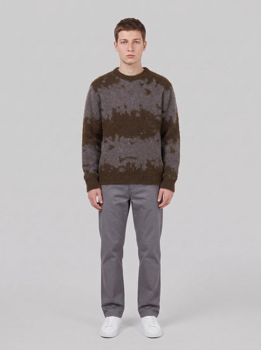 Gramicci Mohair Splatter Sweater - Maglieria - Gramicci - SLATE SPLATTER - front