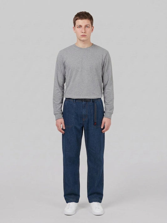 Gramicci Denim Fatigue Pants - Pantaloni - Gramicci - RINSED INDIGO - front