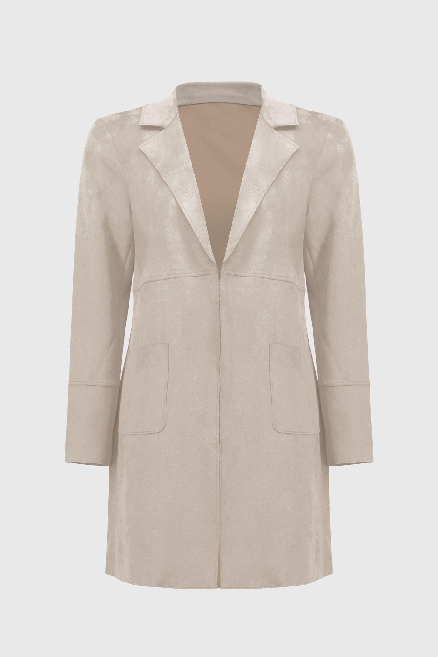 251941 Giacca dritta in camoscio sintetico effetto scuba