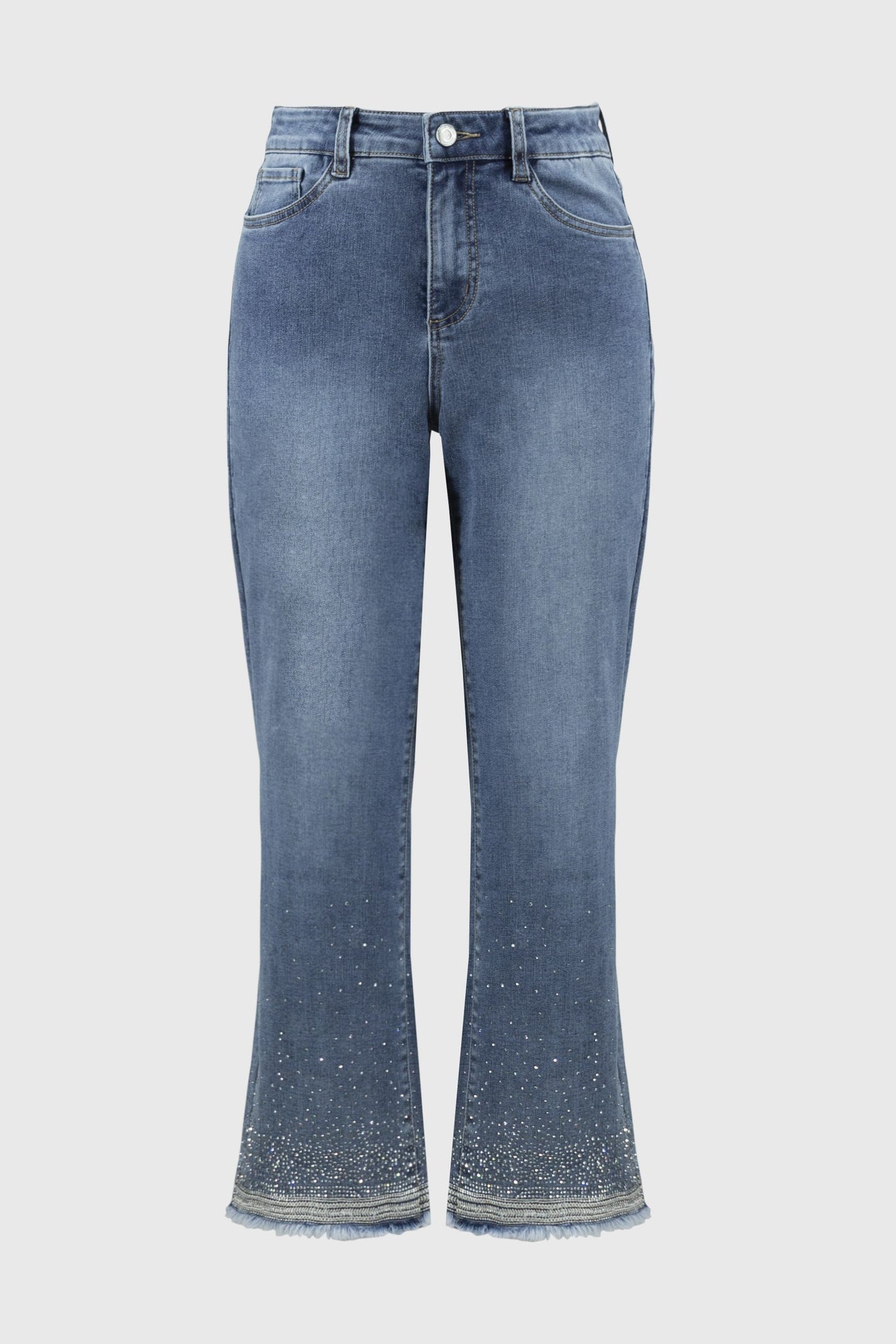 251956 Jeans corti elasticizzati dal taglio dritto