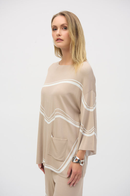 252932 Pullover in maglia jacquard astratto