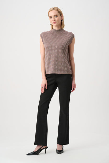 254935F26 Pullover maglione senza maniche in maglia con dettaglio termoadesivo