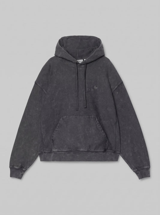 Women’s Hooded Lambert Sweat - Black, Moon wash - packshot