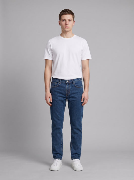 Slim Tapered Jeans - Blue - easy wash - front