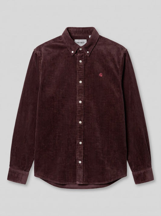 L/S Madison Cord Shirt - Amarone - packshot
