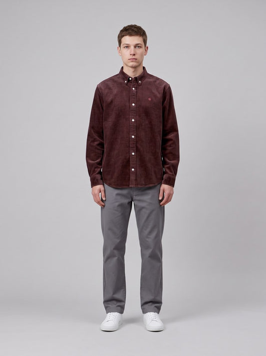 L/S Madison Cord Shirt - Amarone - front