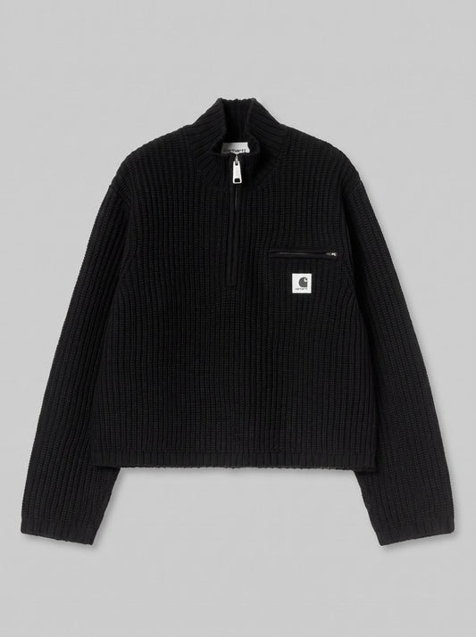 Women’s Detroit Half Zip Sweater - Black - packshot