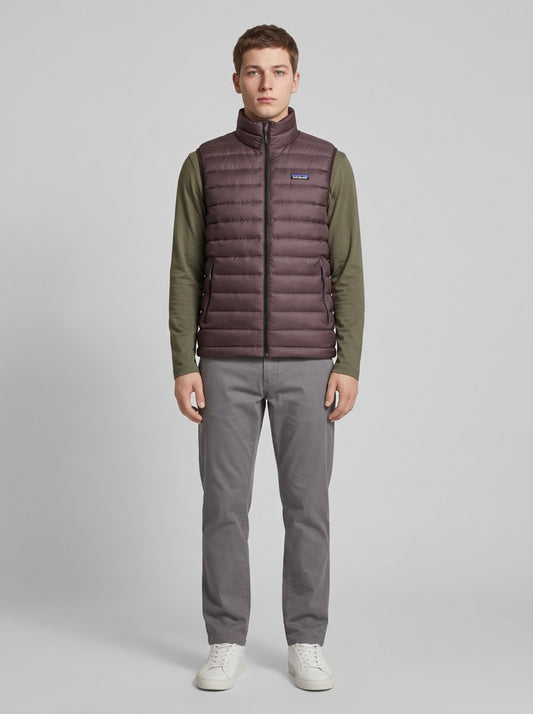 M's Down Sweater Vest - DNBR- Den Brown - front