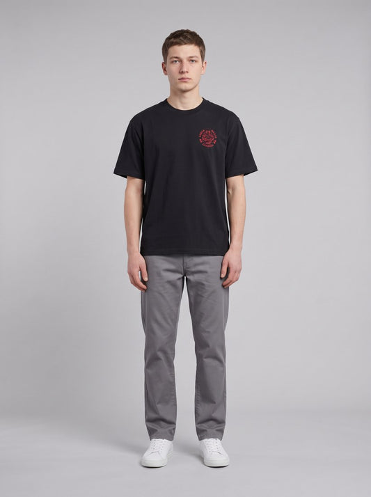 Edwin Music Channel T-Shirt - Black / Red - front