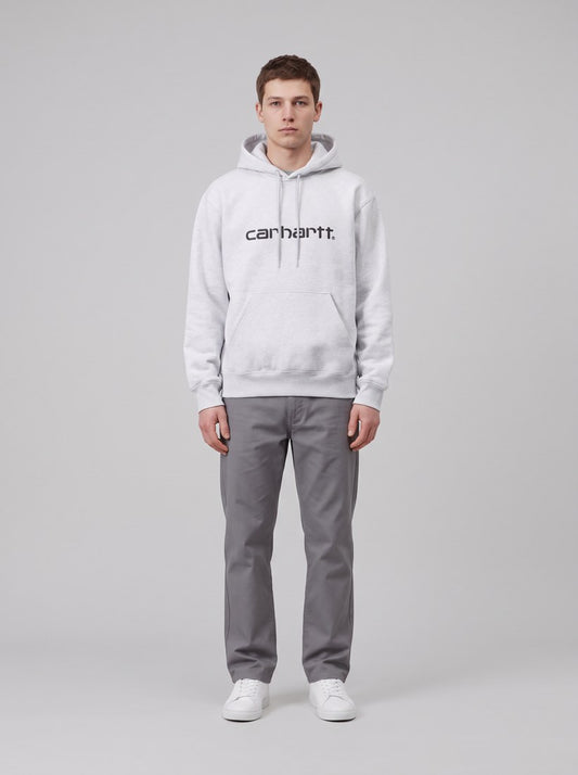 Hooded Carhartt Sweatshirt - Ash Heather / Graphite - front