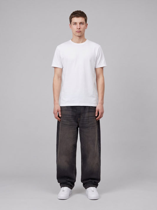 Brandon Pant - Black, Tobacco used wash - front