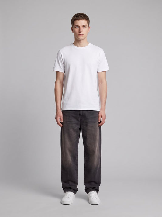 Aaron Pant - Black, Tobacco used wash - front
