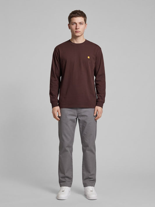 L/S Chase T-Shirt - Palisander / Gold - front