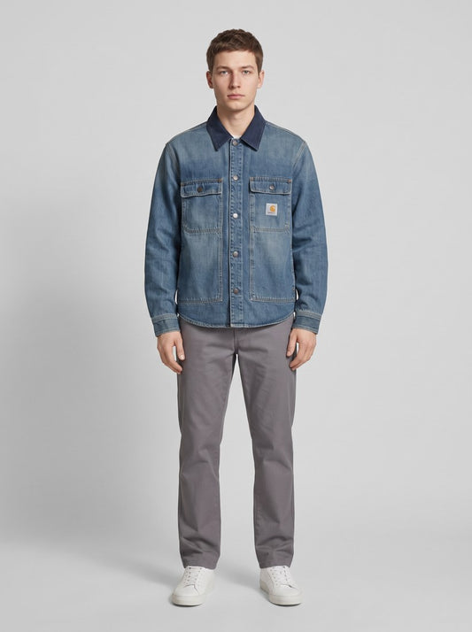 Oakland Shirt Jac - Blue / Dark Navy, Worn used wash - front