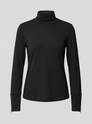 263103 Top aderente in jersey con collo lupetto