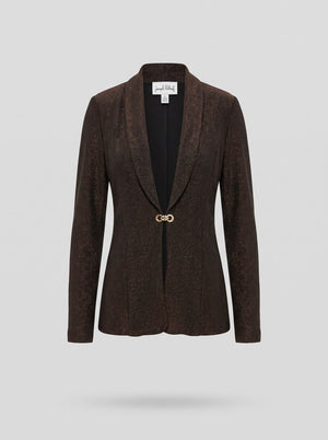 263736 Signature | Blazer aderente in maglia scintillante con colletto sciallato