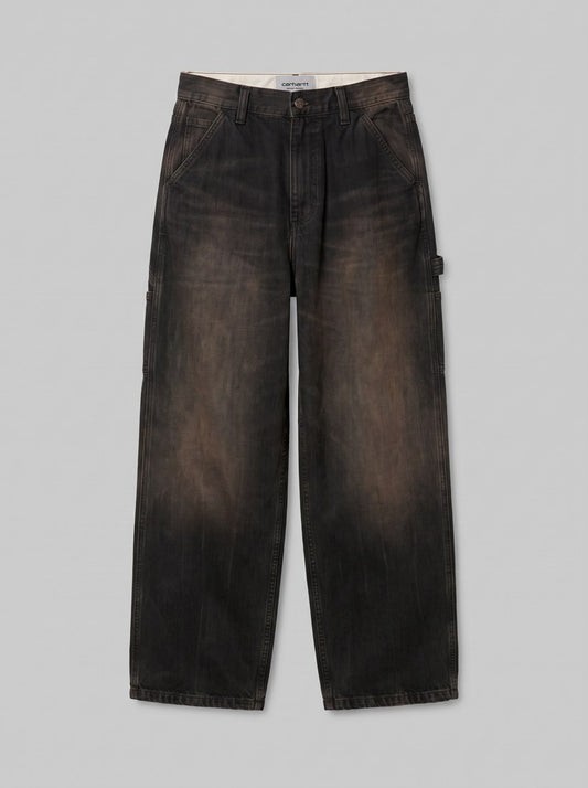 Women's Brandon Single Knee Pant - Black, Tobacco used wash - packshot