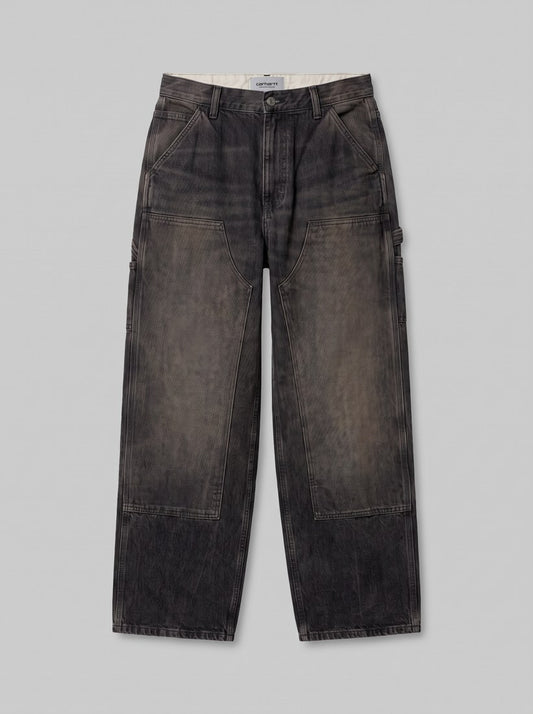 Women's Brandon Double Knee Pant - Black, Tobacco used wash - packshot