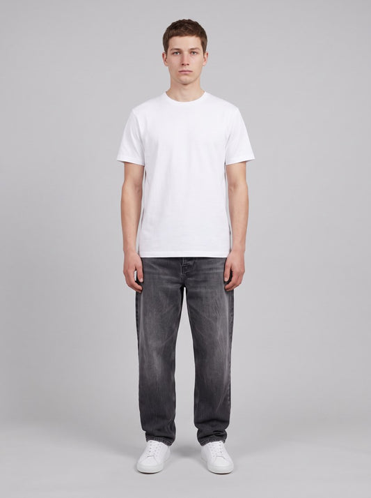Newel Pant - Black, Marble used wash - front