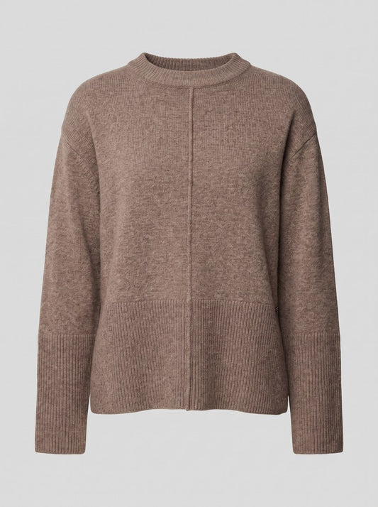 263959 Maglione girocollo squadrato in lana - 4570-Visone mélange - packshot