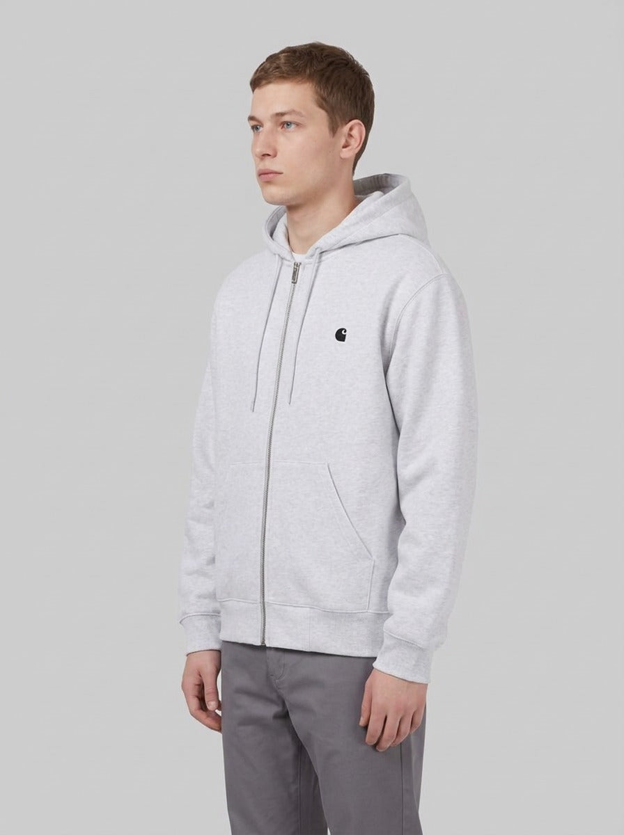 Hooded Mack Sweat Jacket - Felpe - Carhartt WIP - Ash Heather / Black - side