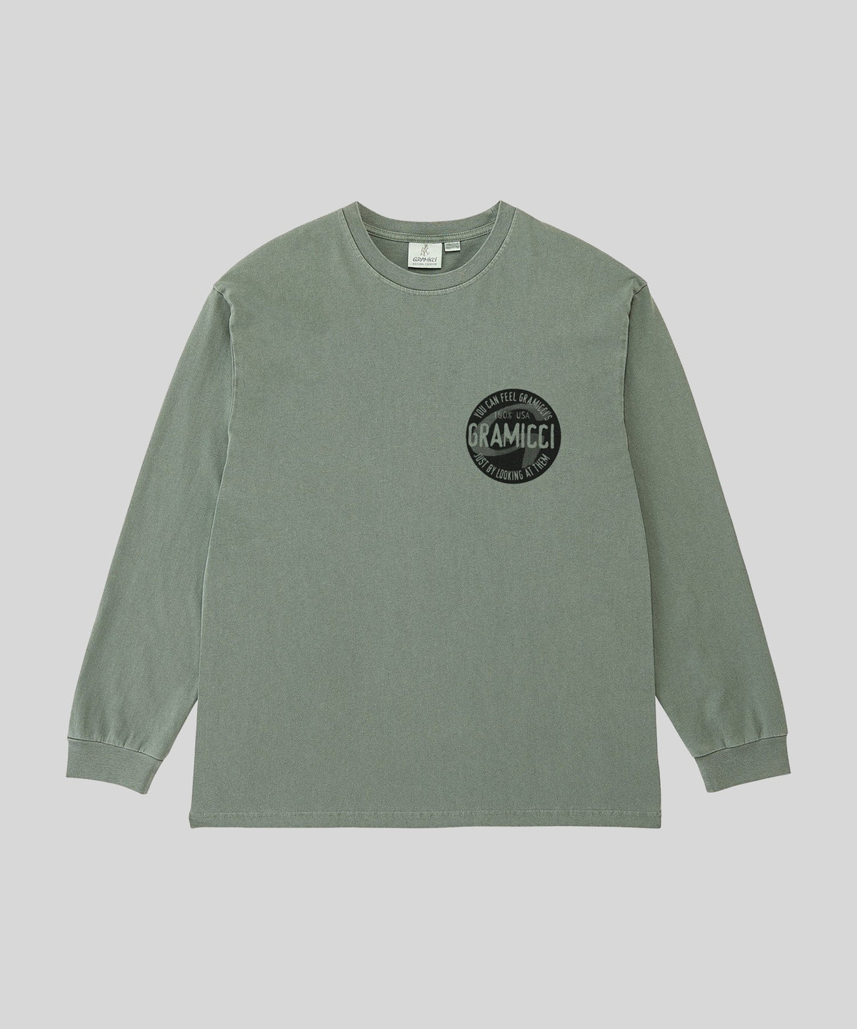 Gramicci Pigment Dyed Icon Long Sleeve Tee - T-Shirt e Polo - Gramicci - SAGE PIGMENT - packshot