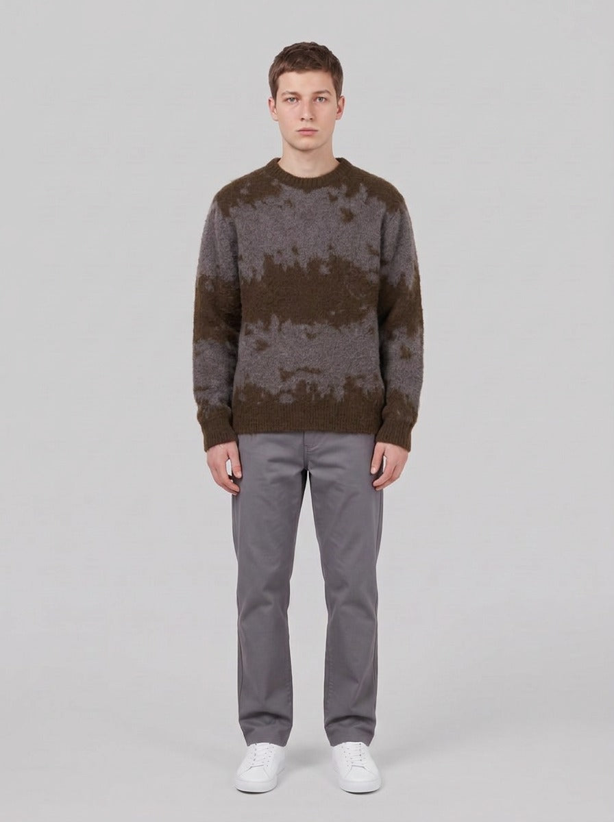 Gramicci Mohair Splatter Sweater - Maglieria - Gramicci - SLATE SPLATTER - front