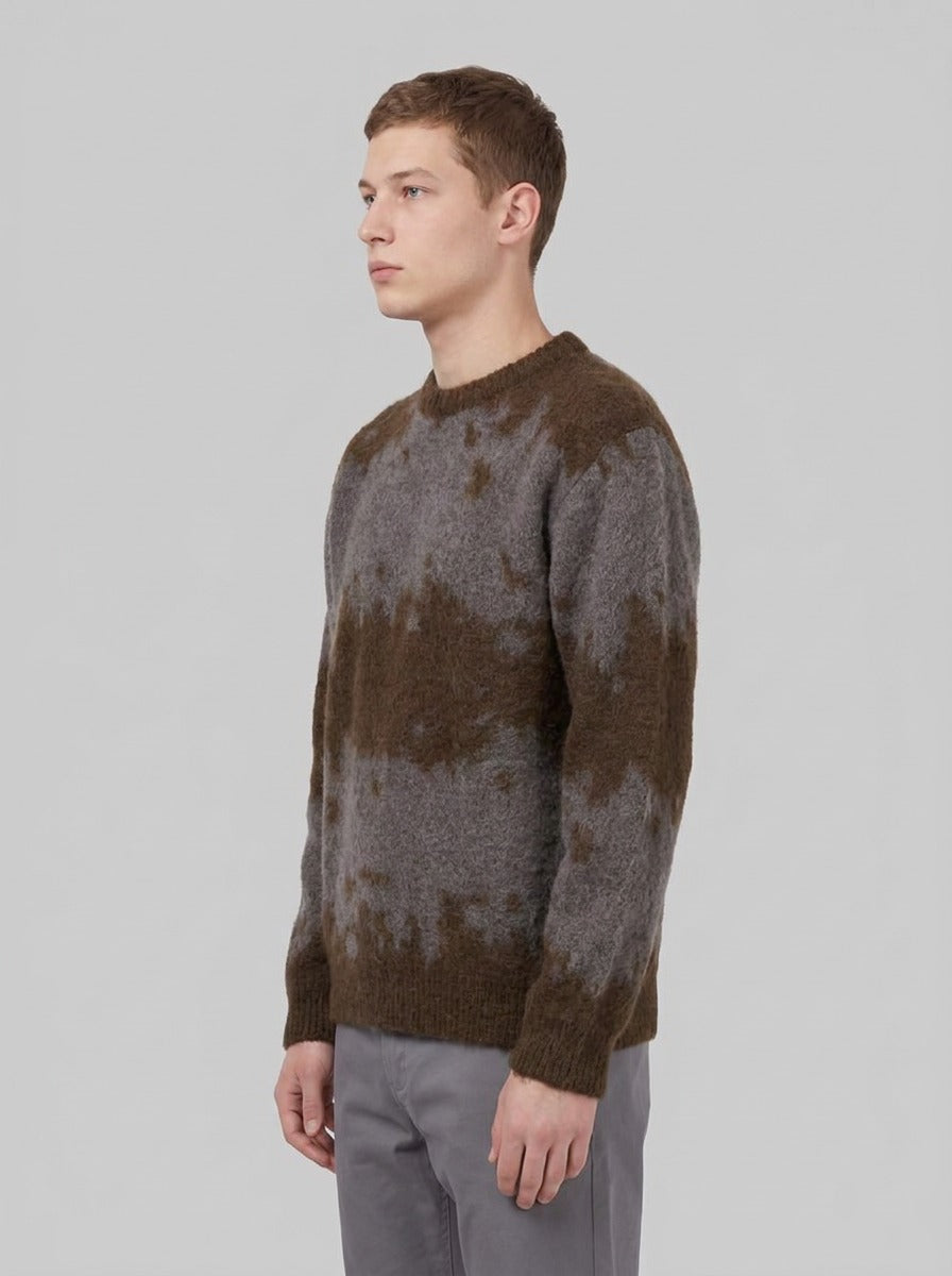 Gramicci Mohair Splatter Sweater - Maglieria - Gramicci - SLATE SPLATTER - side