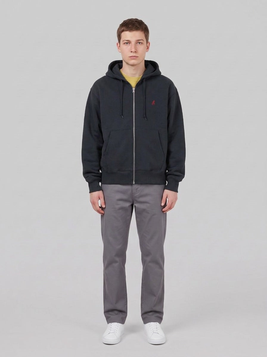 Gramicci One Point Zip Hooded Sweatshirt - Felpe - Gramicci - Vintage Black - front