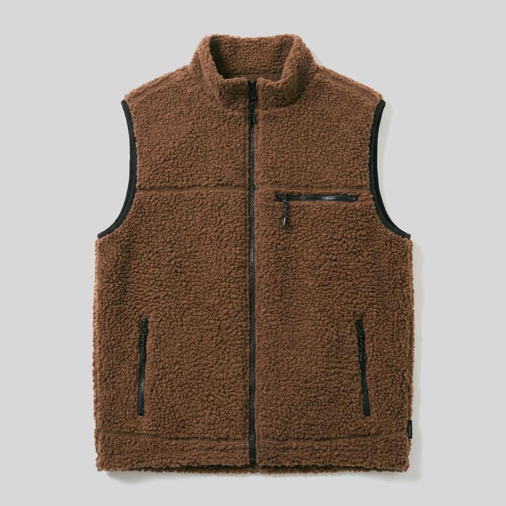 Gramicci Reversible Sherpa Vest - Maglieria - Gramicci - DARK BROWN / BLACK - packshot