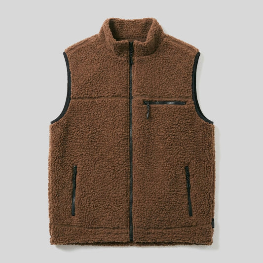Gramicci Reversible Sherpa Vest - Maglieria - Gramicci - DARK BROWN / BLACK - packshot