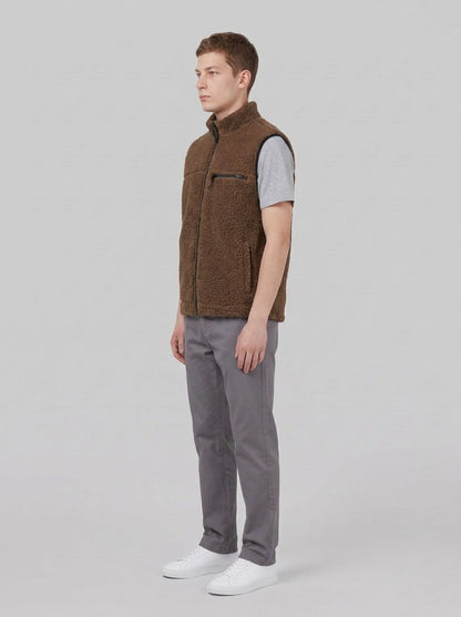 Gramicci Reversible Sherpa Vest - Maglieria - Gramicci - DARK BROWN / BLACK - side
