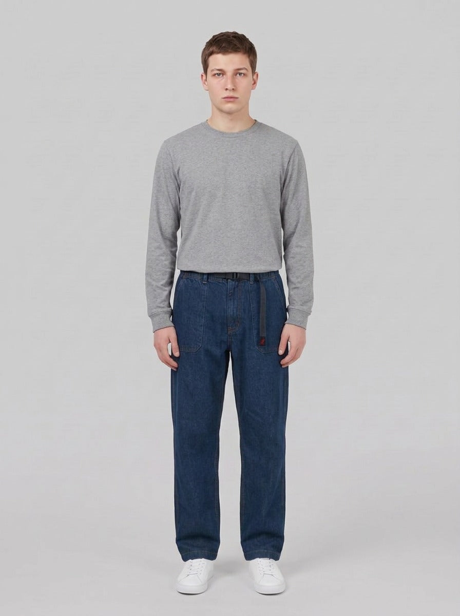 Gramicci Denim Fatigue Pants - Pantaloni - Gramicci - RINSED INDIGO - front